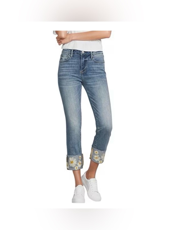 DRIFTWOOD Denim - NWT ANTHROPOLOGIE DRIFTWOOD COLETTE EMBROIDERED Cropped  CUFFED JEANS SIZE 24